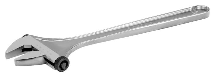 Bahco Adjustable Spanner, 750 mm Overall, 77mm Jaw Capacity, Metal Handle