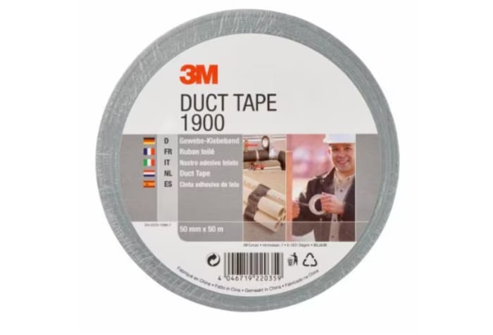 3M VALUE DUCT 1900 Scotch 1900 Duct Tape, 50m x 50mm, Silver