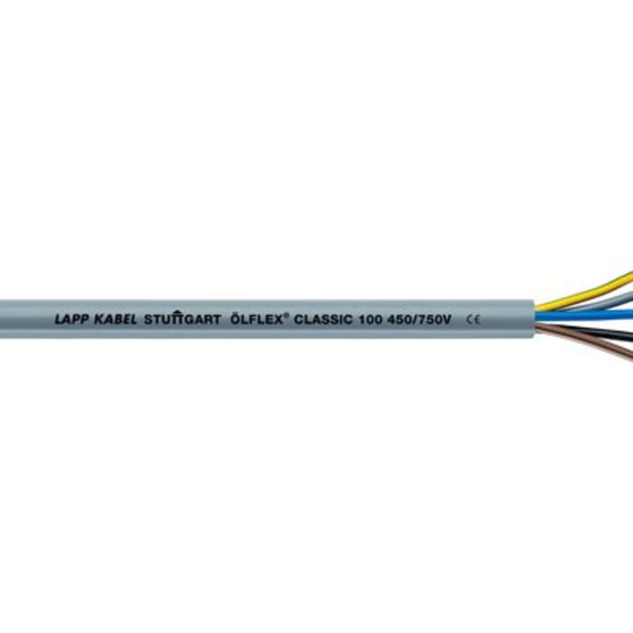 Câble de commande Lapp ÖLFLEX CLASSIC 100, 4 x 2,5 mm², 13 AWG, gaine en PVC, Gris, 50m