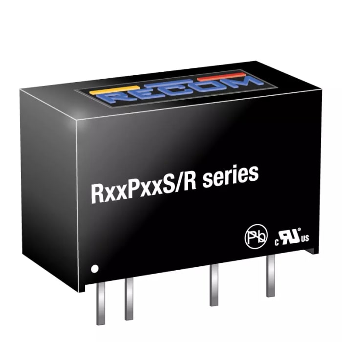 Recom RxxPxx/R DC-DC Converter, 12V dc/ 84mA Output, 10.8 → 13.2 V dc Input, 1W, Through Hole, +85°C Max Temp