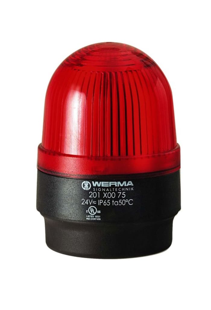 Werma BM 202 Series Red Flashing Beacon, 24 V dc, Wall Mount, Xenon Bulb, IP65