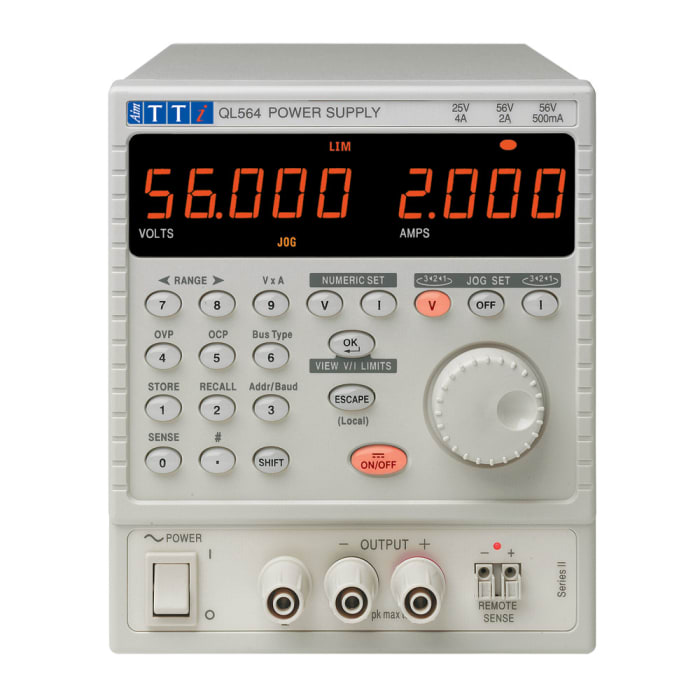 Aim-TTi QL564 Laboratuvar Tipi Güç Kaynağı, Dijital, Çıkış Gücü: 112W, 0 → 56V