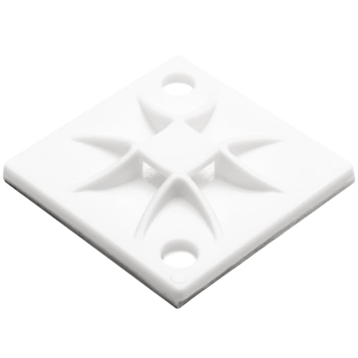 HellermannTyton Self Adhesive Natural Cable Tie Mount 30 mm x 30mm, 5.1mm Max. Cable Tie Width
