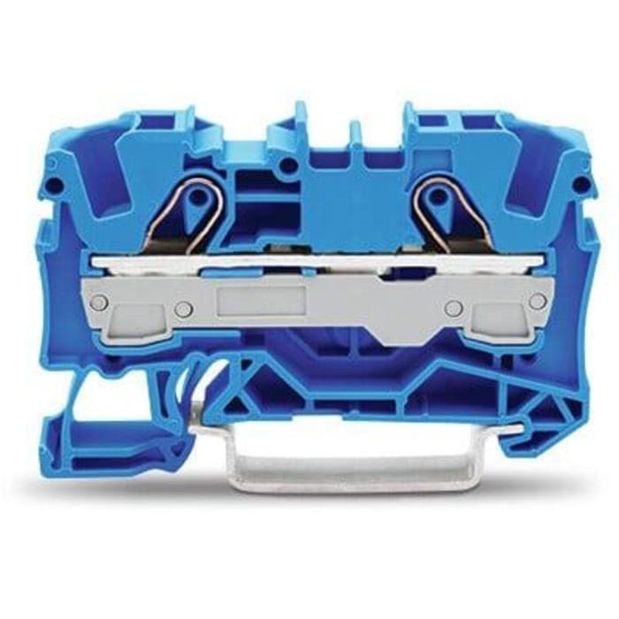 Borne terminal pasante WAGO 2006-1204, Azul 6mm² 1 Conexión por lengüeta ascendente IECEx/ATEX