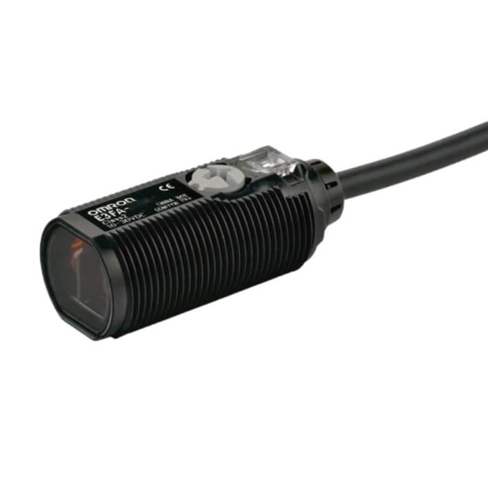 Fotoelektrický snímač, řada: E3FA 100 mm LED válcový 4 kabel, 2 m., výstup: PNP IP67, IP69K