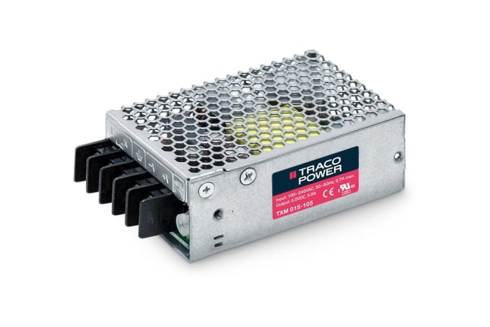 TRACOPOWER Switching Power Supply, TXM 015-105, 5V dc, 3A, 15W, 1 Output, 85 → 264 V ac, 120 → 375 V dc