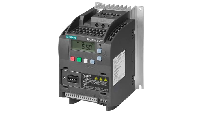 Siemens Inverter Drive, 0.37 kW, 3 Phase, 380 → 480 V ac, 1.3 A, SINAMICS V20 Series
