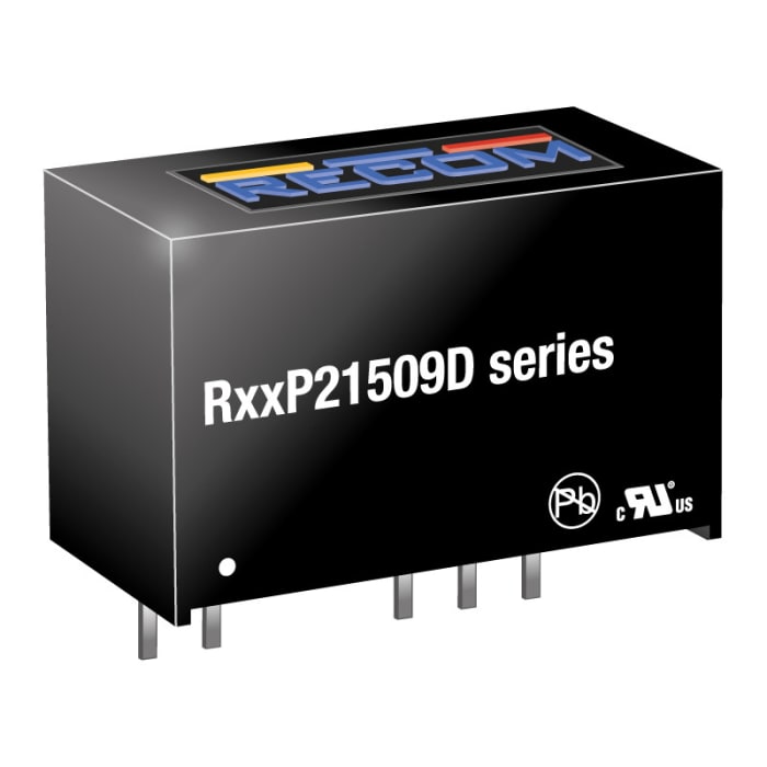 Recom R12 DC-DC Converter, -9V dc/ -111mA Output, 10.8 → 13.2 V dc Input, 2W, Through Hole, +90°C Max Temp -40°C