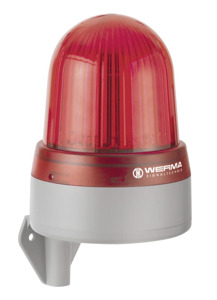 Combiné balise/sirène Werma série 433, lentille Rouge à LED, 10→48 V c.a./c.c.