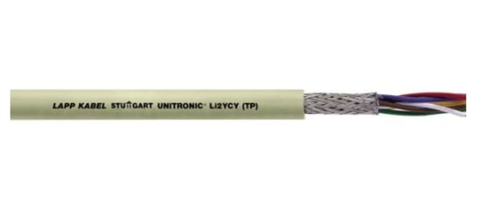 Lapp UNITRONIC Series Data Cable, 1 Pairs, 2 Cores, 0.25 mm², Screened, 24 AWG, 50m, Screened Shield, Li2YCY Cable