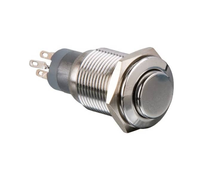 Bulgin Push Button Switch, Latching, Panel Mount, 16.2mm Cutout, DPDT, 50V