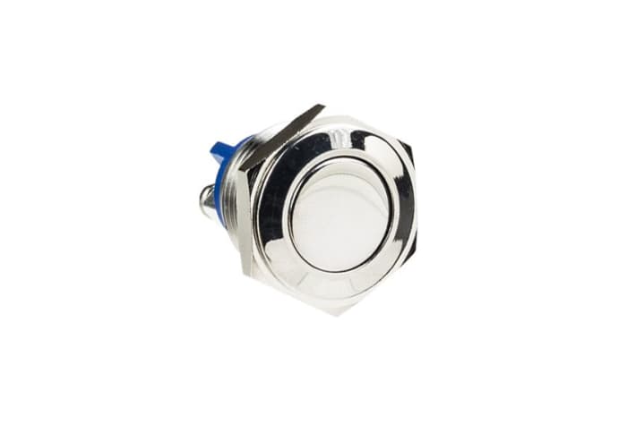 Bulgin Push Button Switch, Momentary, Panel Mount, 16.2mm Cutout, SPST, 36V dc, IP65
