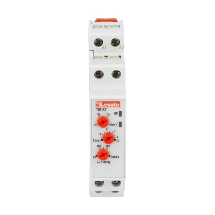 Lovato TM Series DIN Rail Mount Timer Relay, 24 → 240 V ac, 24 → 48V dc, 2-Contact, 0.1 s → 10min,