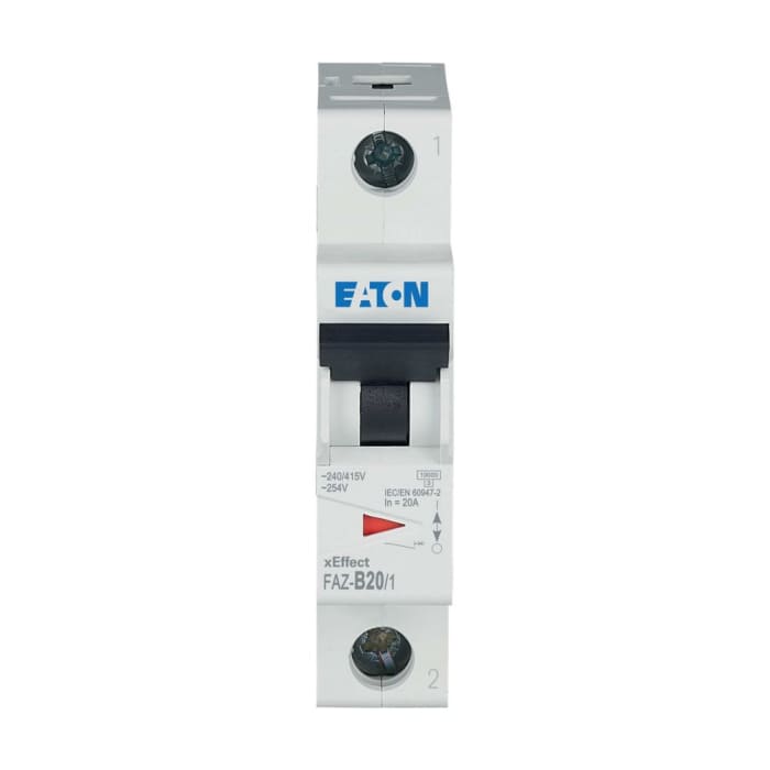 Interruptor automático 1P, 20A, Curva Tipo B, Poder de corte 10 kA, xEffect, Montaje en Carril DIN
