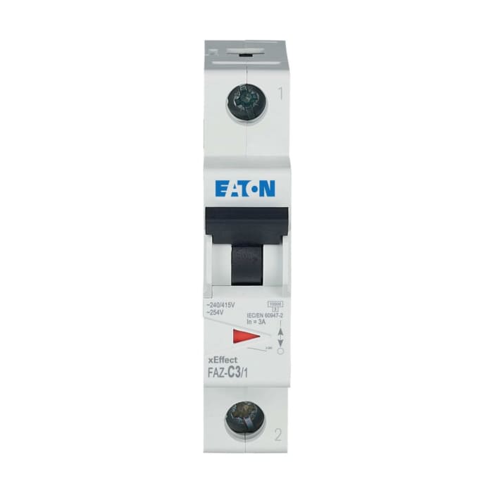 Eaton xEffect MCB, 1P, 3A Curve C, 240V AC, 48V DC, 10 kA Breaking Capacity