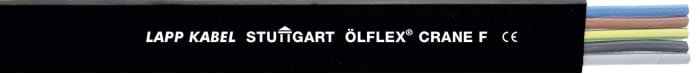 Lapp ÖLFLEX CRANE F Control Cable, 8 Cores, 1.5 mm², YY, Unscreened, 50m, Black Rubber Sheath, 15 AWG