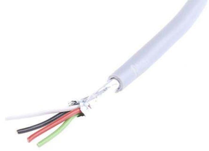 binder Multicore Industrial Cable, 4 Cores, 0.25 mm², Screened, 100m, Grey PVC Sheath, 23 AWG