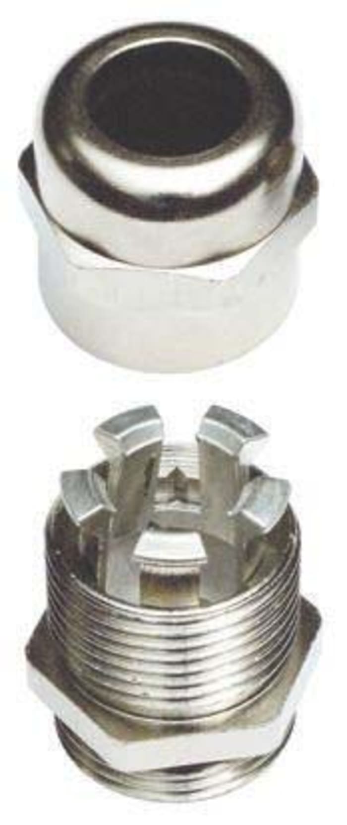 SIB WADI-TEC Series Metallic Nickel Plated Brass Cable Gland, M16 Thread, 4mm min., 6.5mm max., IP68