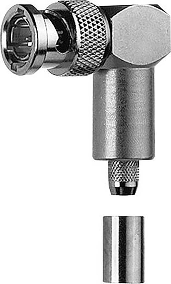 Telegartner, Plug Cable Mount BNC Connector, 75Ω, Crimp Termination, Right Angle Body
