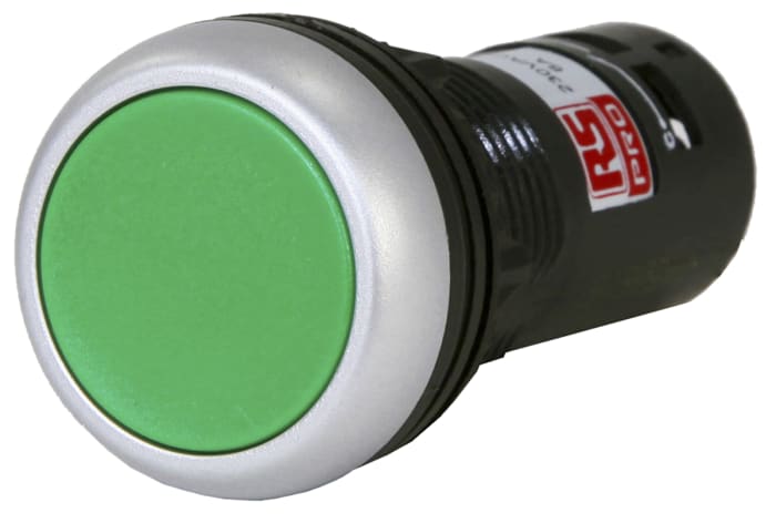 RS PRO Push Button Complete Unit, Panel Mount, 22mm Cutout, SPST, IP65