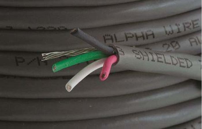 Alpha Wire Alpha Essentials Communication & Control Control Cable, 4 Cores, 0.56 mm², Screened, 30m, Grey PVC Sheath,