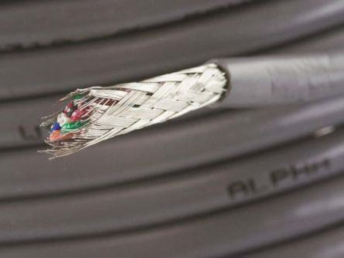 Alpha Wire Alpha Essentials Communication & Control Control Cable, 10 Cores, 0.09 mm², DEF STAN, Screened, 305m, Grey