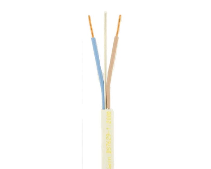 White 2C+earth 4mm fire resistant cable