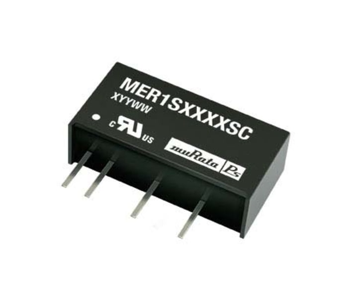 Murata Power Solutions MER1 DC/DC Converter, 15V dc/ 67 mA, 13.2V dc Input, 10.8V Input 1 W, 85 °C Max Temp -40 °C Min