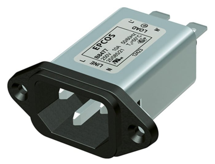 EPCOS 8A, 250 V ac/dc Panel Mount IEC Inlet Filter B84771M0008A000, Tab