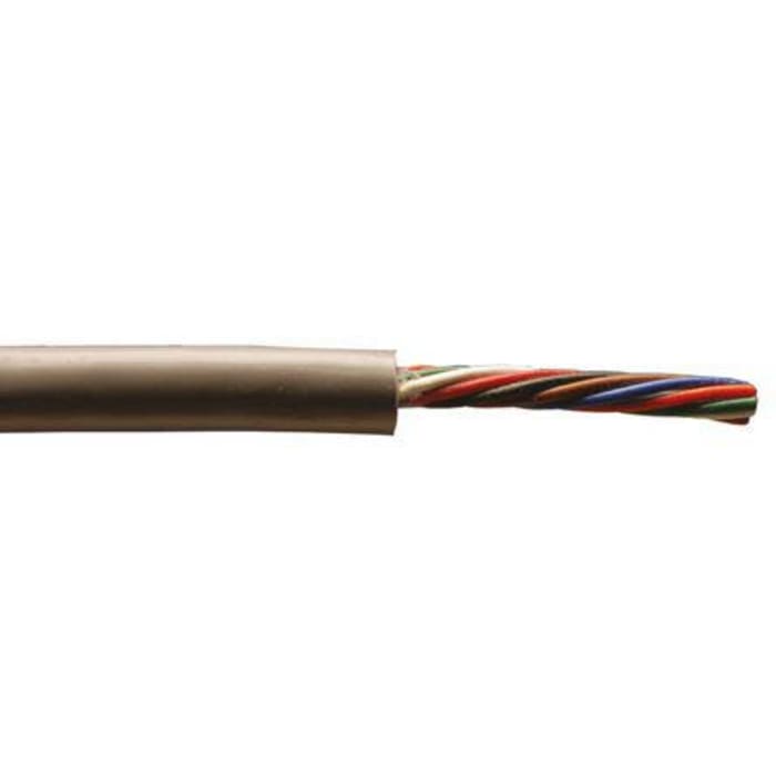 Alpha Wire Alpha Essentials Communication & Control Control Cable, 10 Cores, 0.35 mm², Unscreened, 30m, Grey PVC