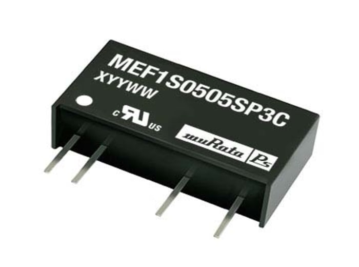 Murata Power Solutions MEF1 DC-DC Converter, 5V dc/ 200mA Output, 11.4 → 12.6 V dc Input, 1W, Through Hole,