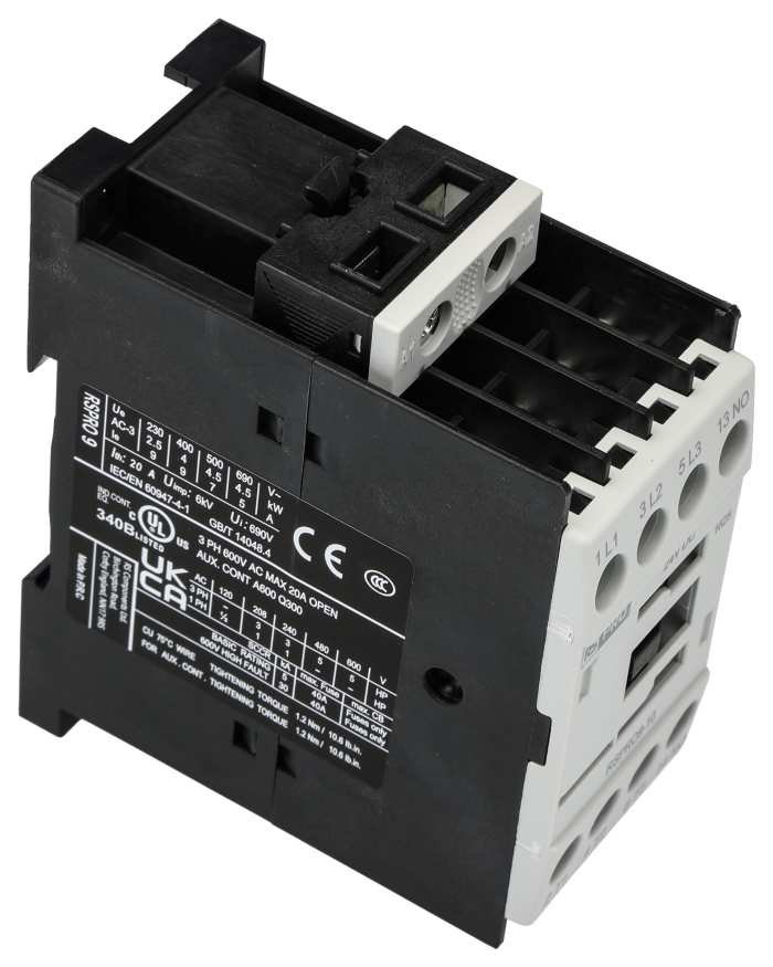 RS PRO | RS PRO Contactor, 24V dc Coil, 3-Pole, 9 A, 4 kW 24V dc, 1 NO ...