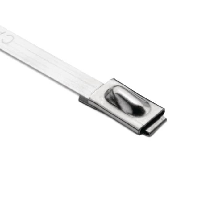 HellermannTyton Cable Tie, Roller Ball, 521 mm x 4.6mm, Metallic 304 Stainless Steel