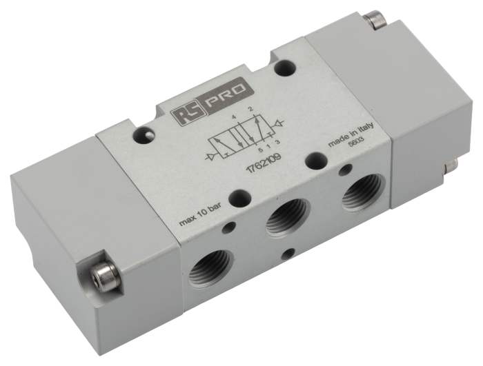 RS PRO | RS PRO Pneumatic Solenoid Valve - 5/2 Bistable Pneumatic G 1/8 ...