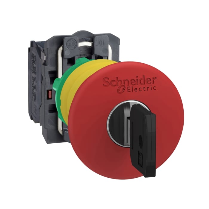 Schneider Electric Harmony Series Key Release Emergency Stop Push Button, Panel Mount, 22 mm Cutout, SPDT, IP67