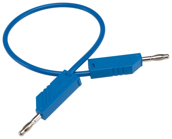 Hirschmann Test &amp; Measurement Zkušební kabel s konektorem, Modrá 16A, délka kabelů: 250 mm, 60V dc, Polyvinylchlorid