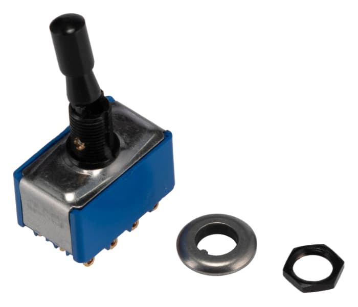 APEM Toggle Switch, Panel Mount, On-On, 4PDT, Solder Lug Terminal, 24 V dc, 250 V ac