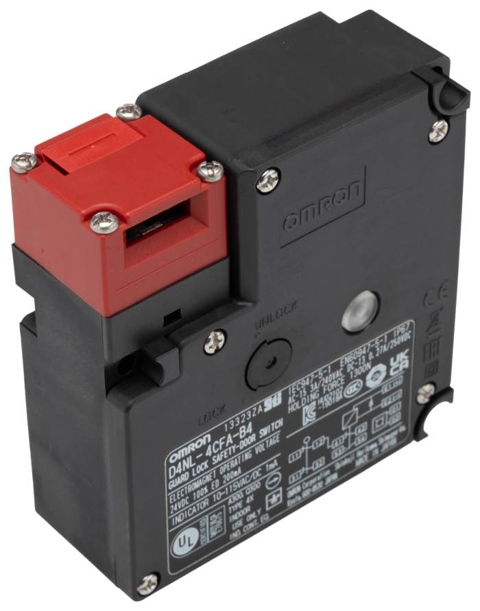 Omron D4NL Series Solenoid Interlock Switch, Power to Unlock