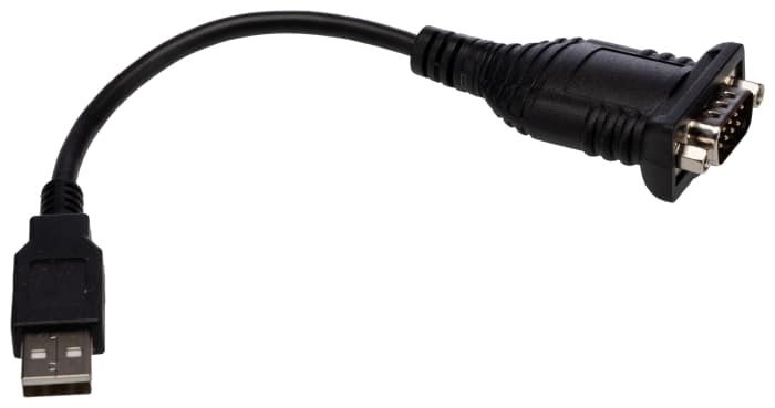 RS PRO Male D-Sub 9-Pin, USB Type A to Male USB Serial Cable, 200 mm Polyvinyl Chloride, QSUB Series