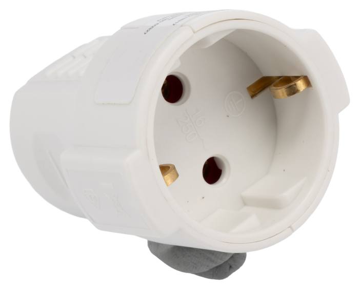 RS PRO Germany Mains Socket White, 16A, Cable, 250V, Screw