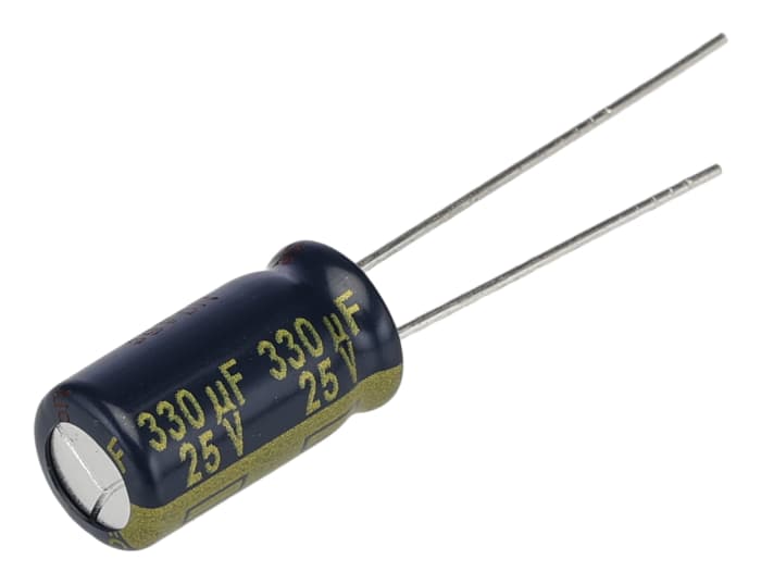 Panasonic 330 μF Capacitor 25 V dc, Radial, Through Hole - EEUFC1E331L Radial Lead