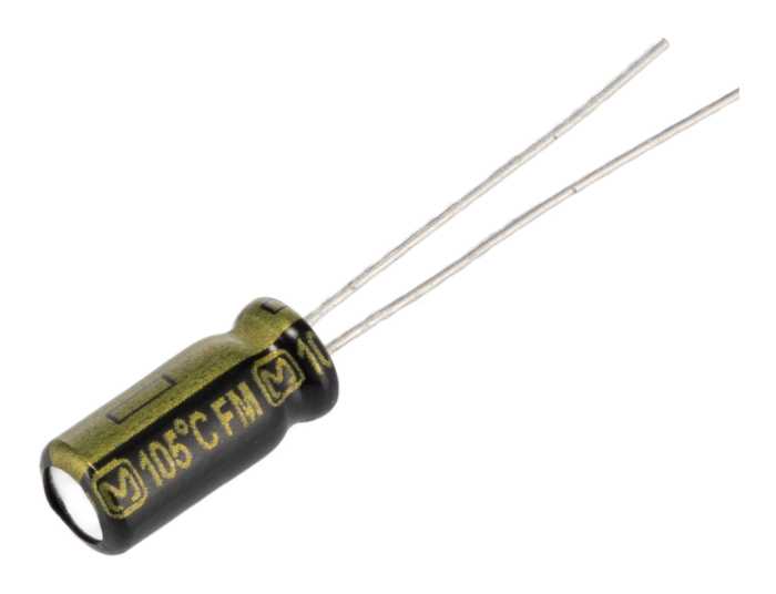 Panasonic 100 μF Capacitor 10 V dc, Radial, Through Hole - EEUFM1A101 Radial Lead