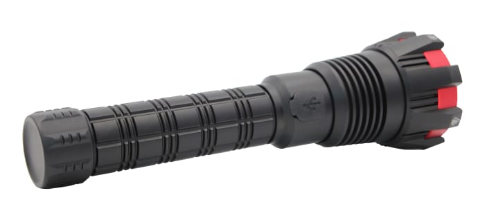 RS PRO | RS PRO LED Torch Red, Black Rechargeable 15000 lm, 274.5 mm ...