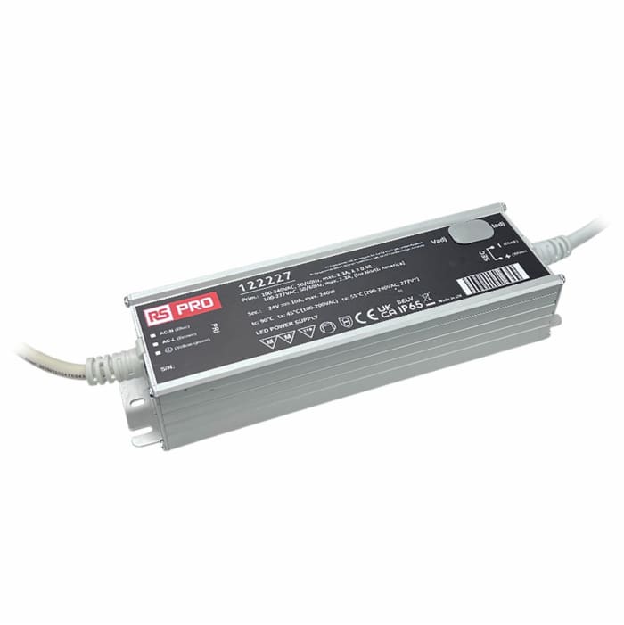 RS PRO | RS PRO, 24V Output, 240 W Output, 10A | 122-227 | RS