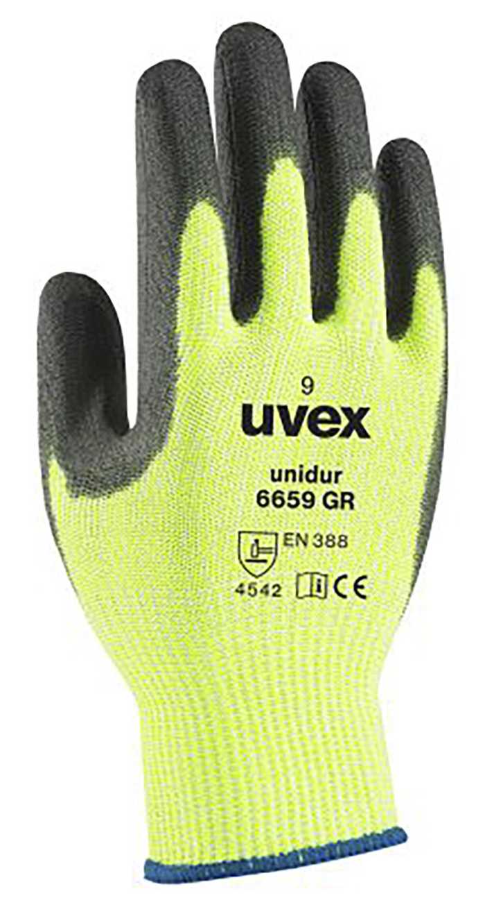 uvex Unidur Green Fibreglass, HPPE Work Gloves, Size 7, NBR Coating