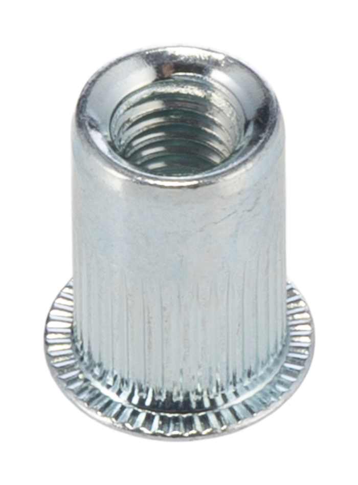 RS PRO Passivated Zinc Plated Stainless Steel Threaded Insert, 12.7 mm diameter 10 mm 14.7 mm