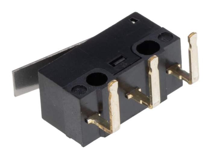 Omron Hinge Lever Micro Switch, Right Angle PCB Terminal Terminal, 100mA, 30 V dc, SPDT, IP40