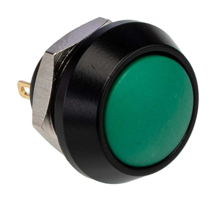 Bulgin MMP0120 Series Push Button Switch, Momentary, Panel, 12 mm Cutout, SPST, Amber, Blue, Green, Orange, Red, Yellow