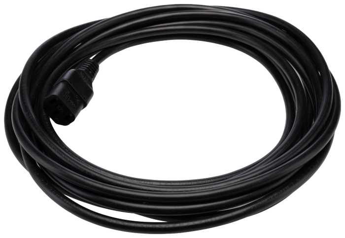 RS PRO Straight, Unterminated to IEC C13, Straight Power Cord, 5 m Black Polyvinyl Chloride