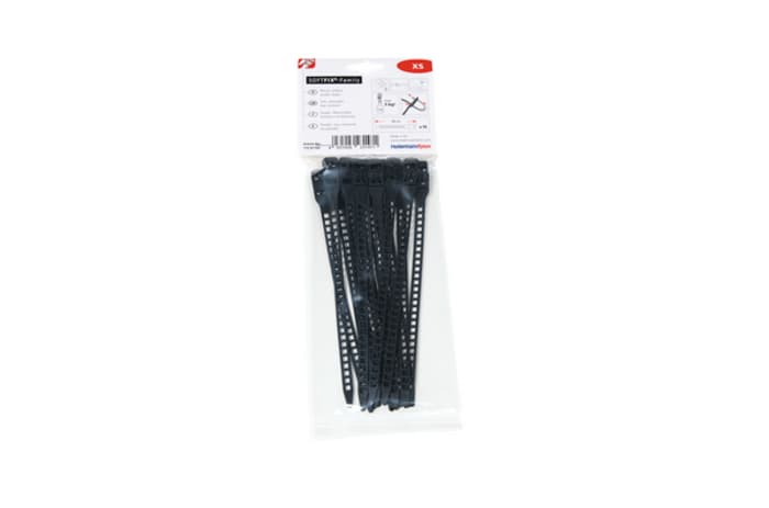 HellermannTyton Cable Tie, Releasable, 180 mm x 7mm, Black Thermoplastic Polyurethane